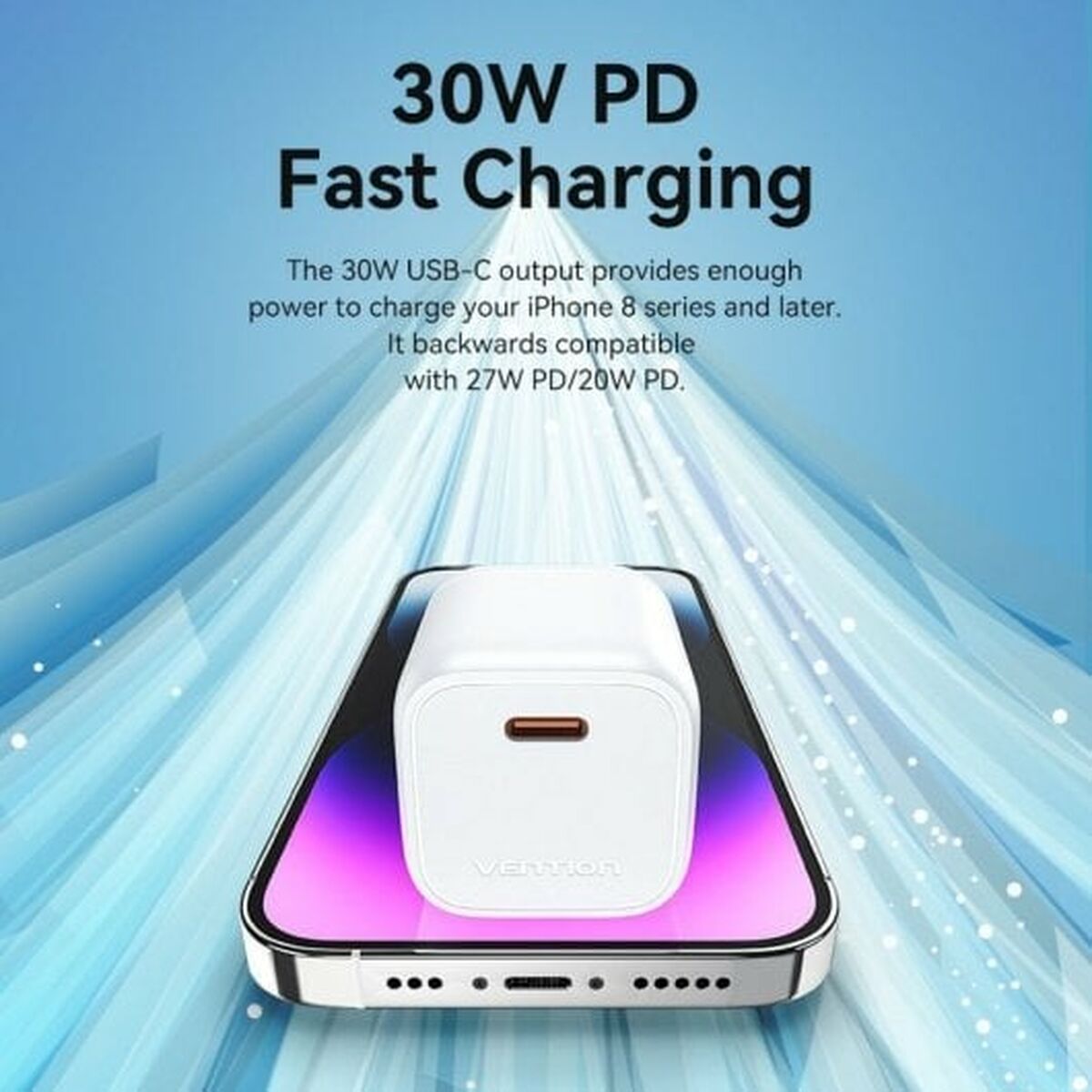 Oplader Vention FAKP0-EU Roze 30 W USB-C